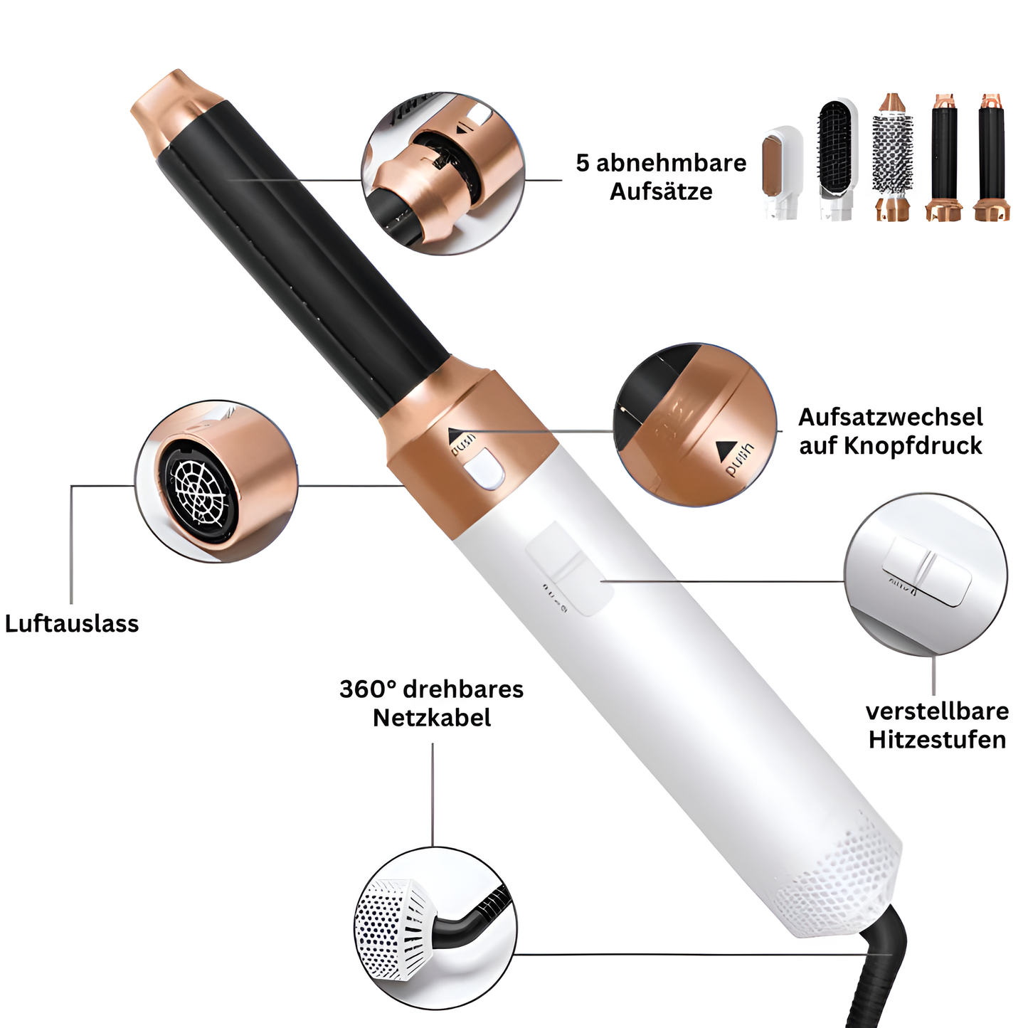 Lume™ Pro-Styler: 5-in-1 Haarstyling-Set